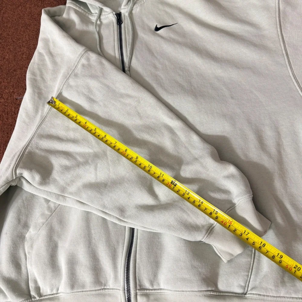 Nike Mens gym fit Full Zip Hoodie XL Lime Green Fleece Swoosh Logo Sweatshirt A+